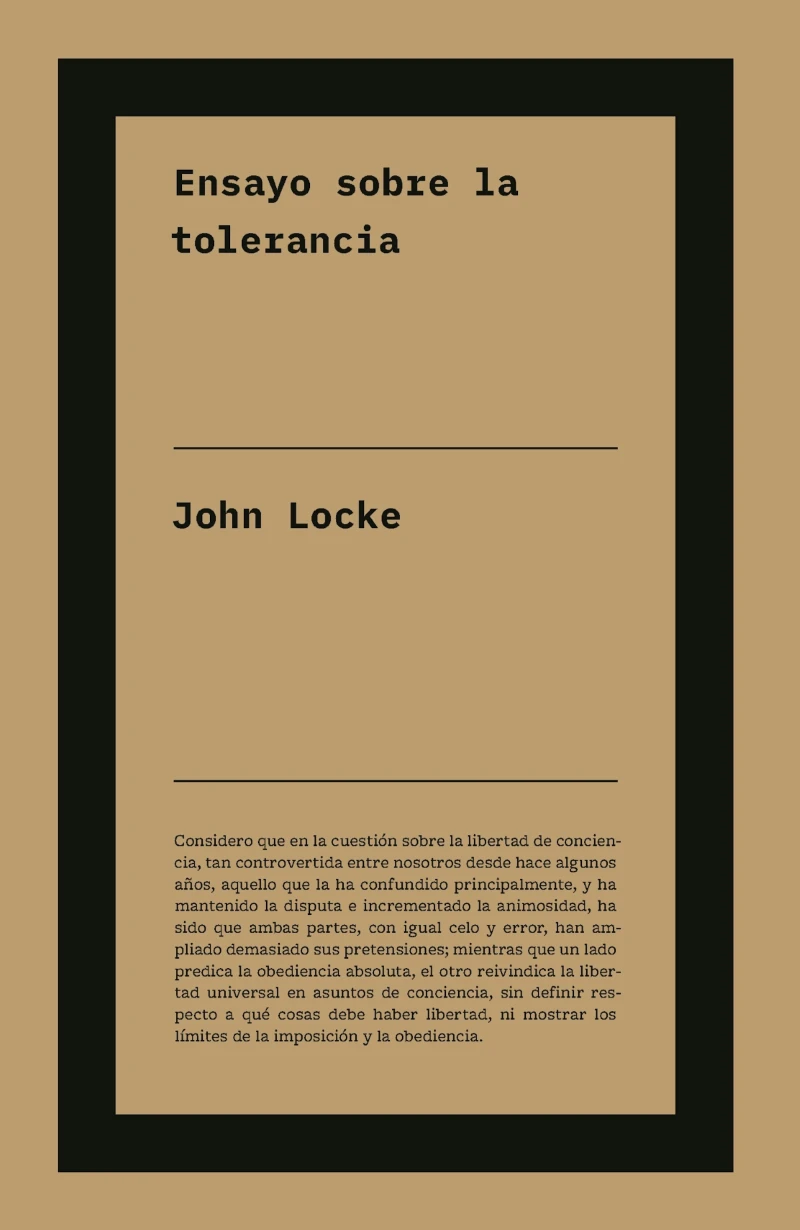 Portada: Ensayo sobre la tolerancia