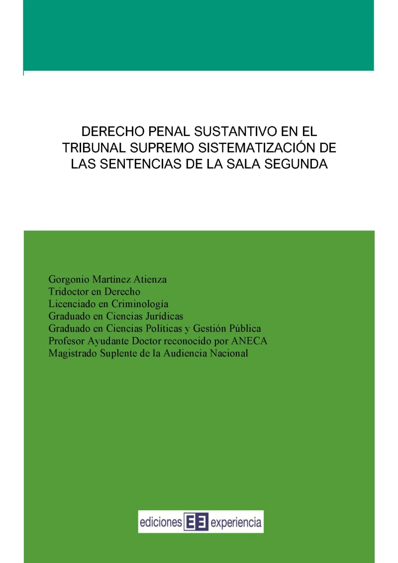 Portada: Derecho Penal Sustantivo en el Tribunal Supremo