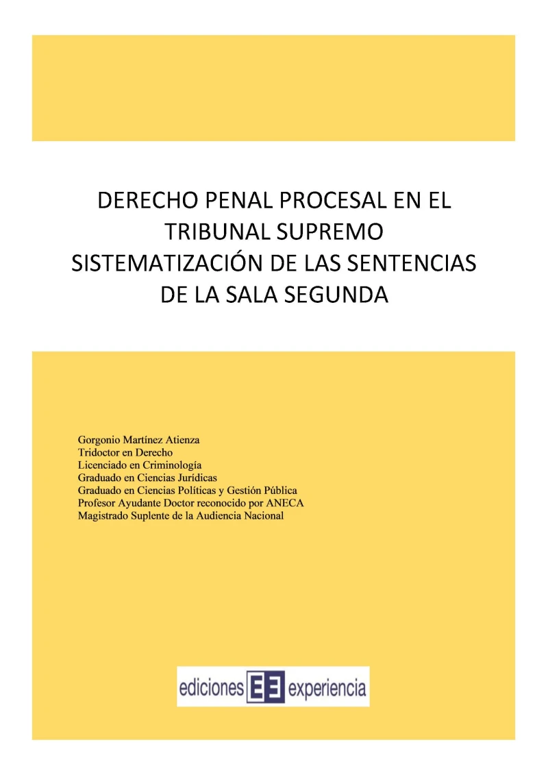Portada: Derecho Penal Procesal en el Tribunal Supremo