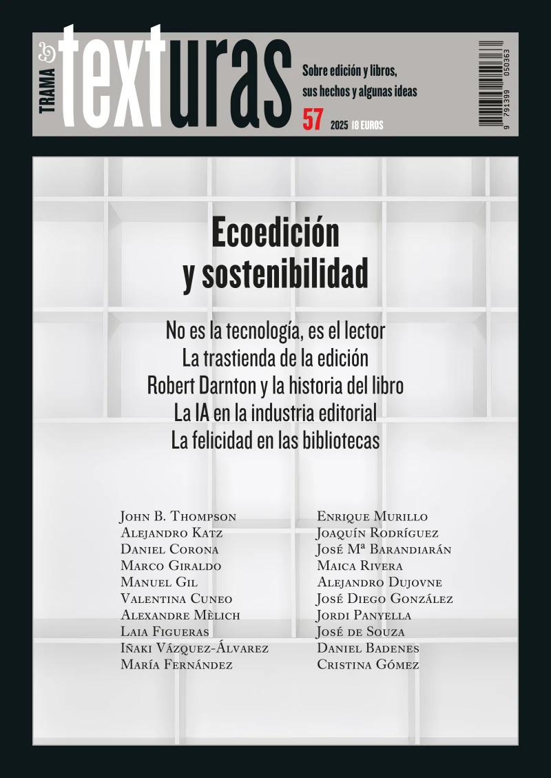 Portada: Texturas 57: Ecoedición y sostenibilidad