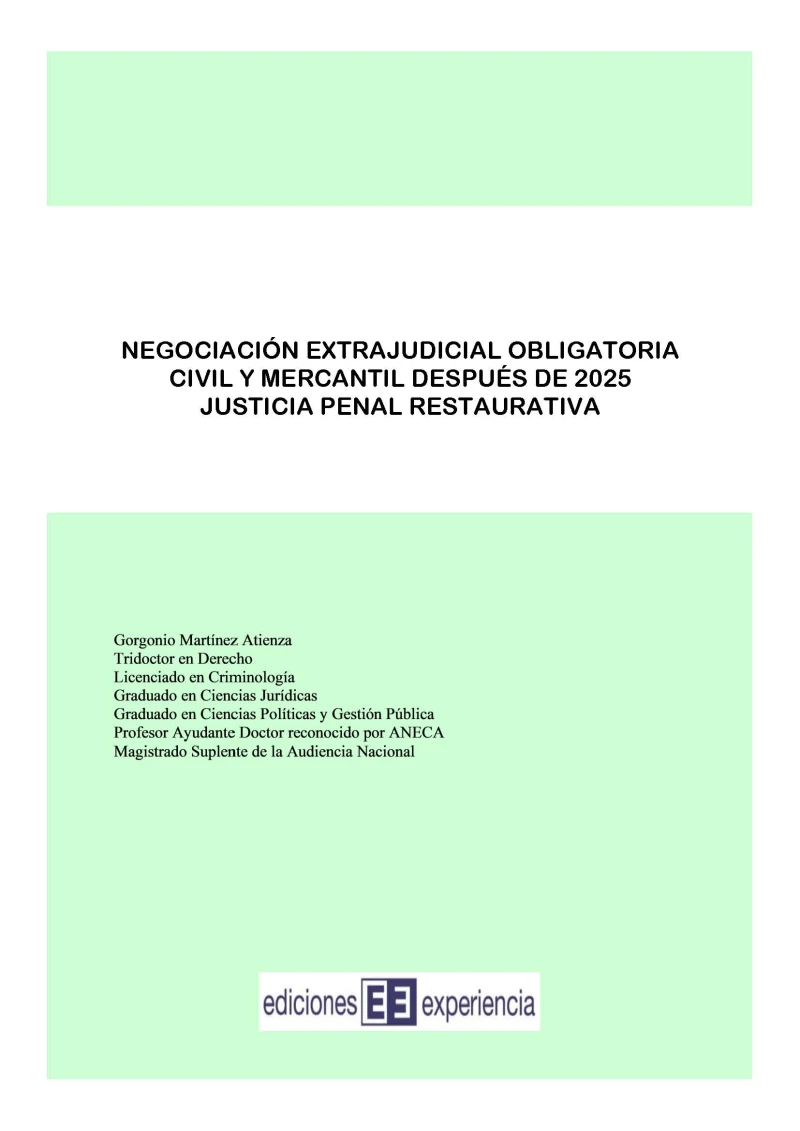 Portada: Negociación extrajudicial obligatoria civil y mercantil después de 2025
