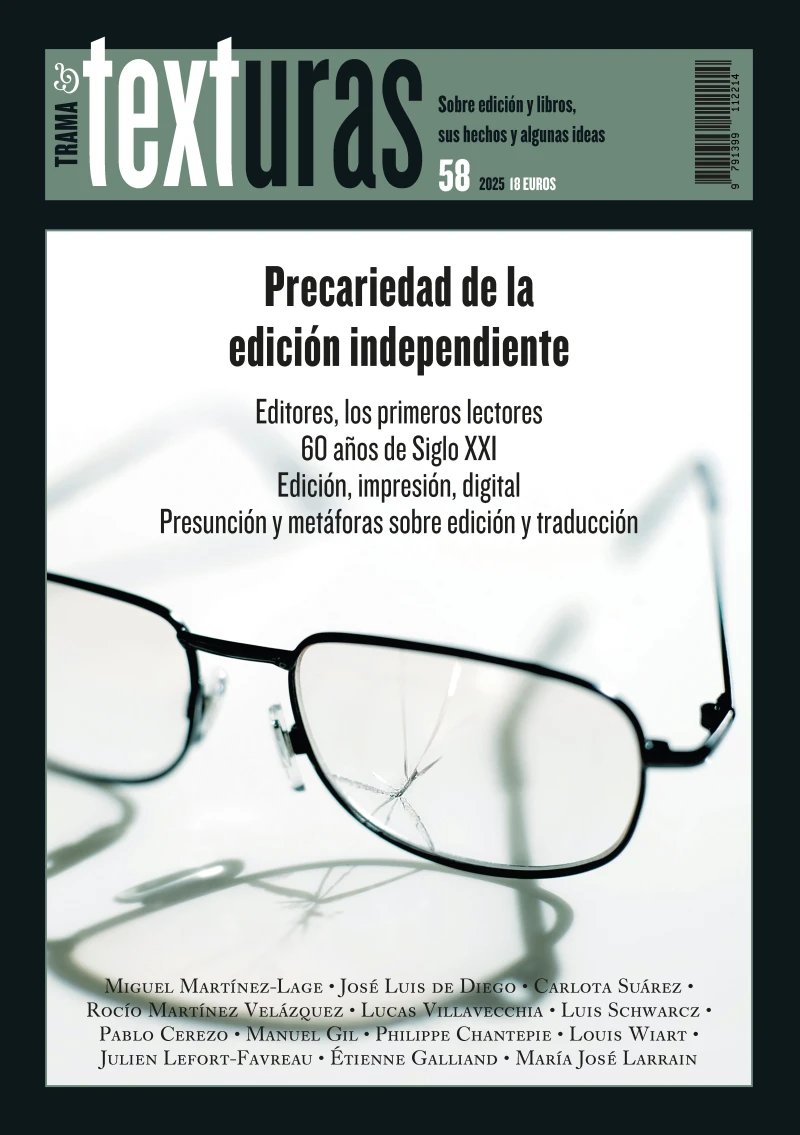 Portada: Texturas 58: Precariedad de la edición independiente