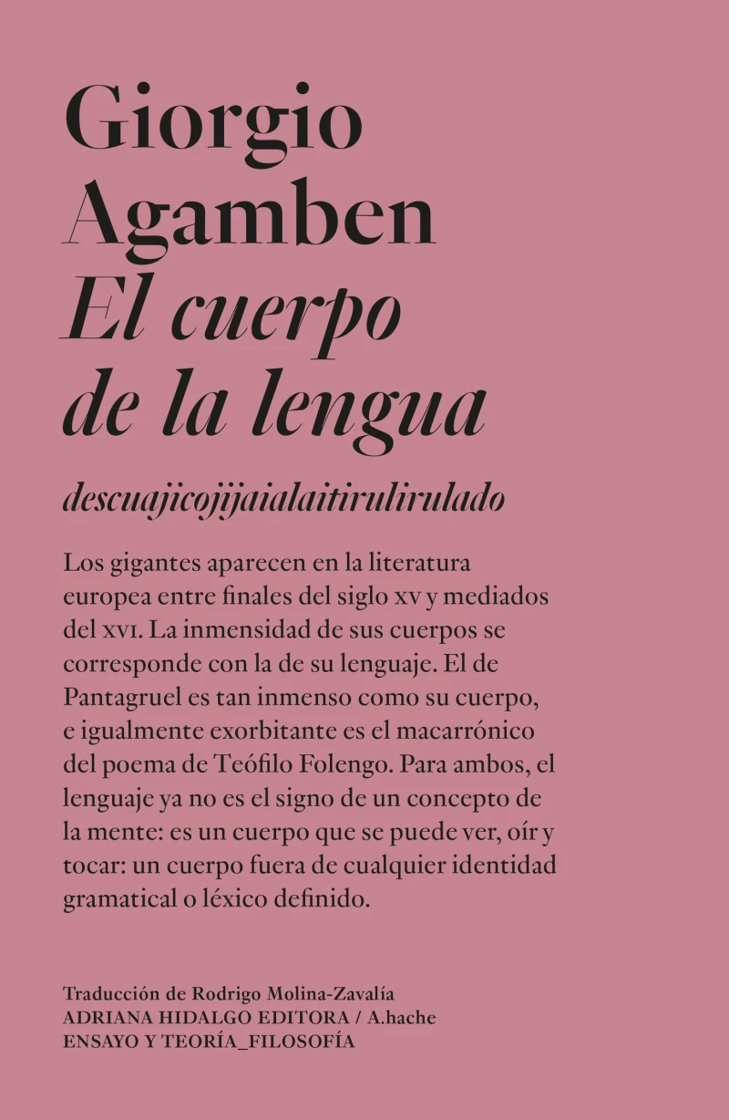 Portada: El cuerpo de la lengua