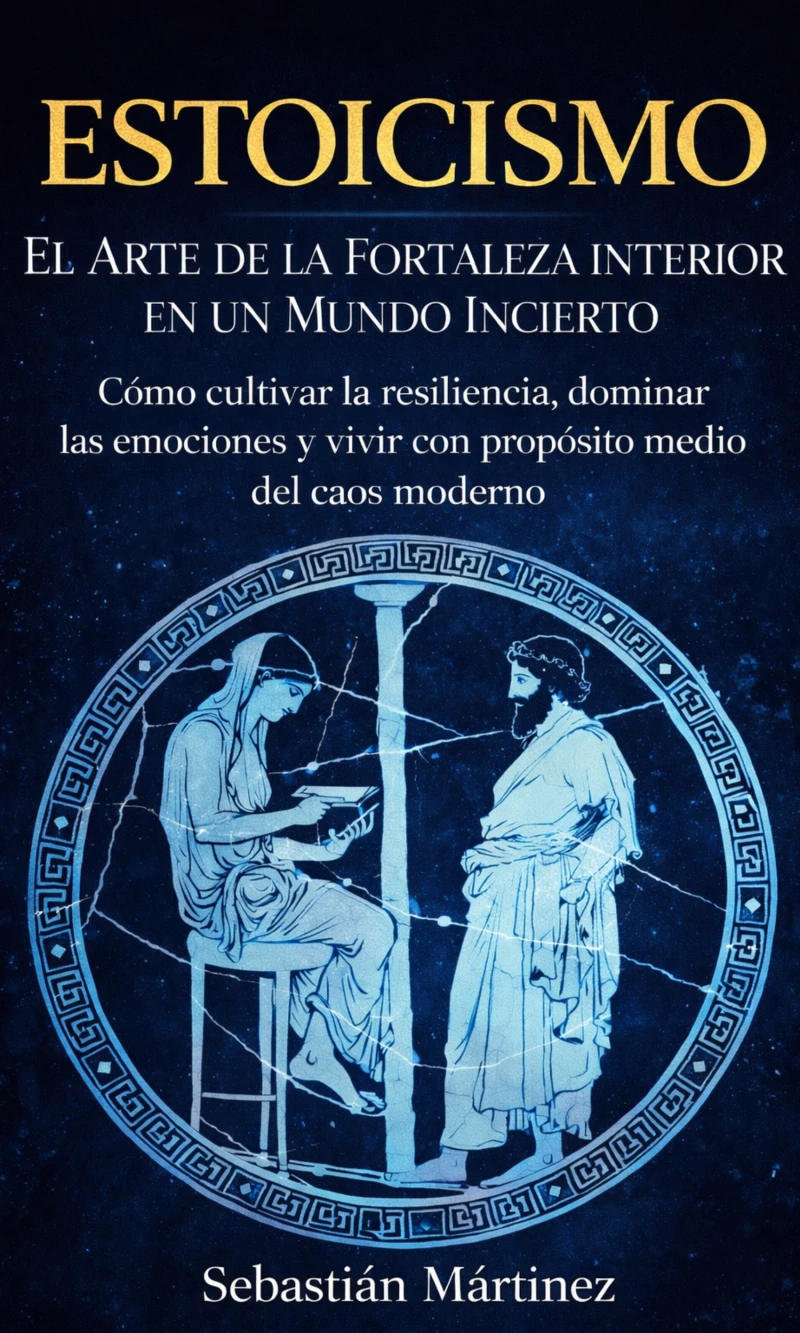 Portada: Estoicismo: El Arte de la Fortaleza Interior en un Mundo Incierto (Cómo cultivar la resiliencia, dominar las emociones y vivir con propósito en medio del caos moderno)