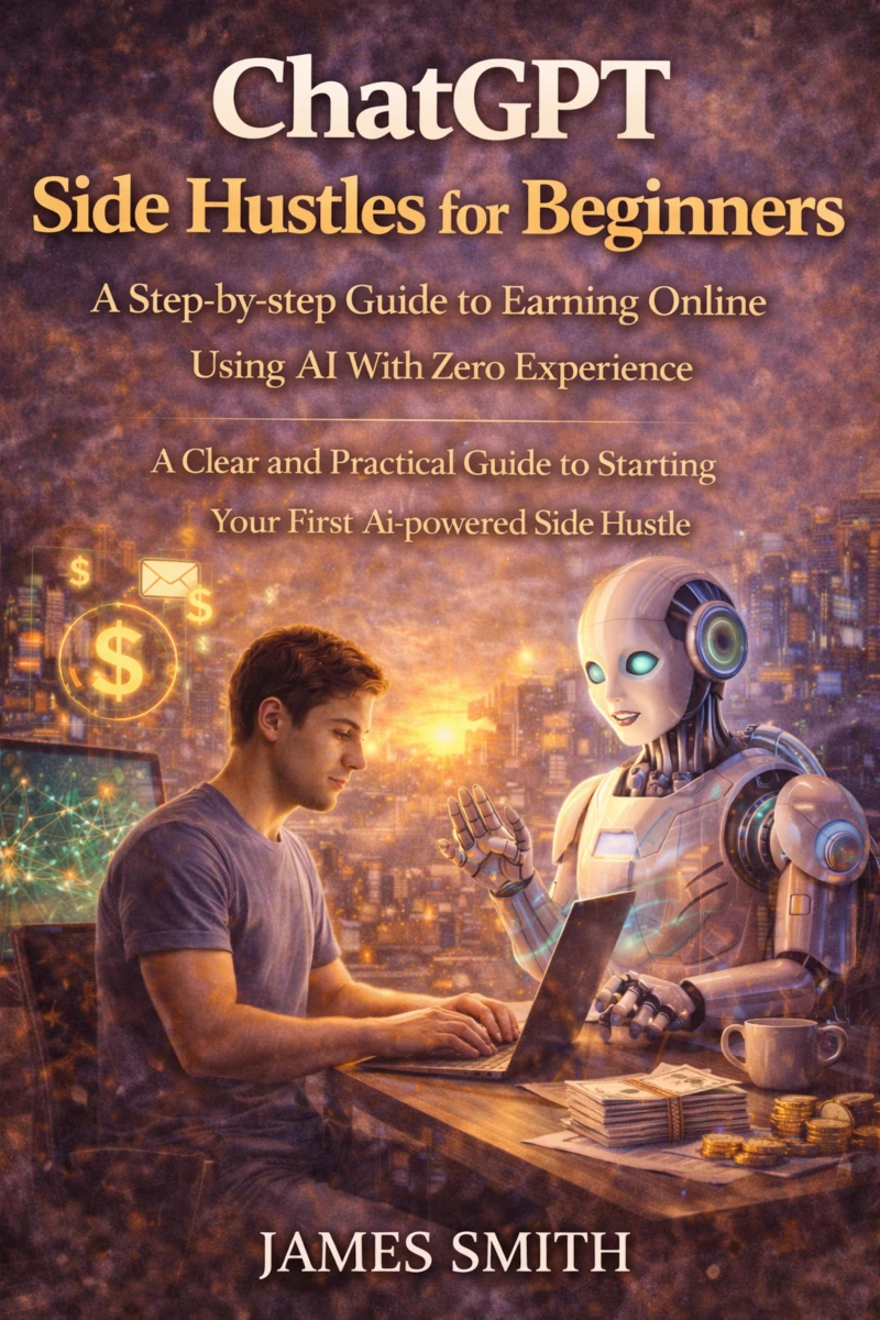 Portada: ChatGPT Side Hustles for Beginners: A Step-by-step Guide to Earning Online Using AI With Zero Experience (A Clear and Practical Guide to Starting Your First Ai-powered Side Hustle)