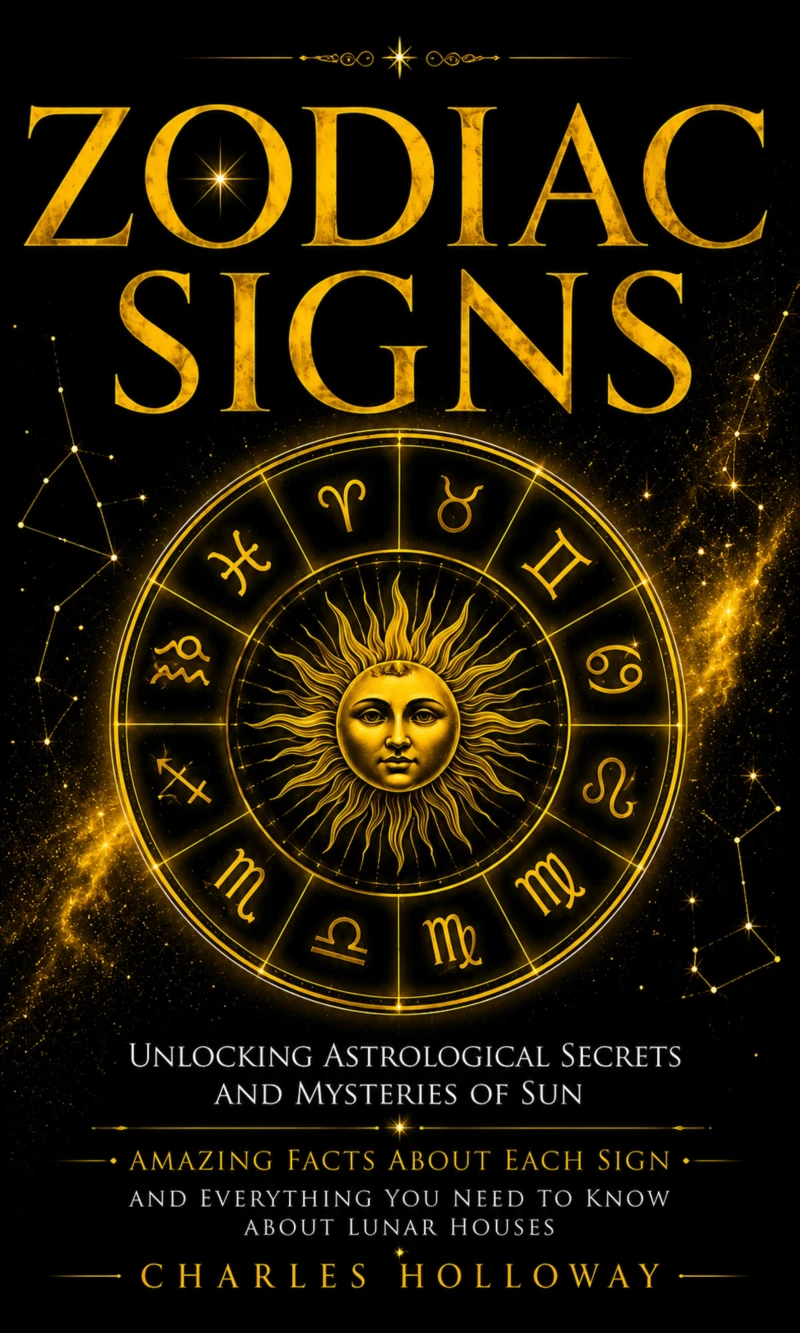 Portada: Zodiac Signs: Unlocking Astrological Secrets and Mysteries of Sun (Amazing Facts About Each Sign and Everything You Need to Know About Lunar Houses)