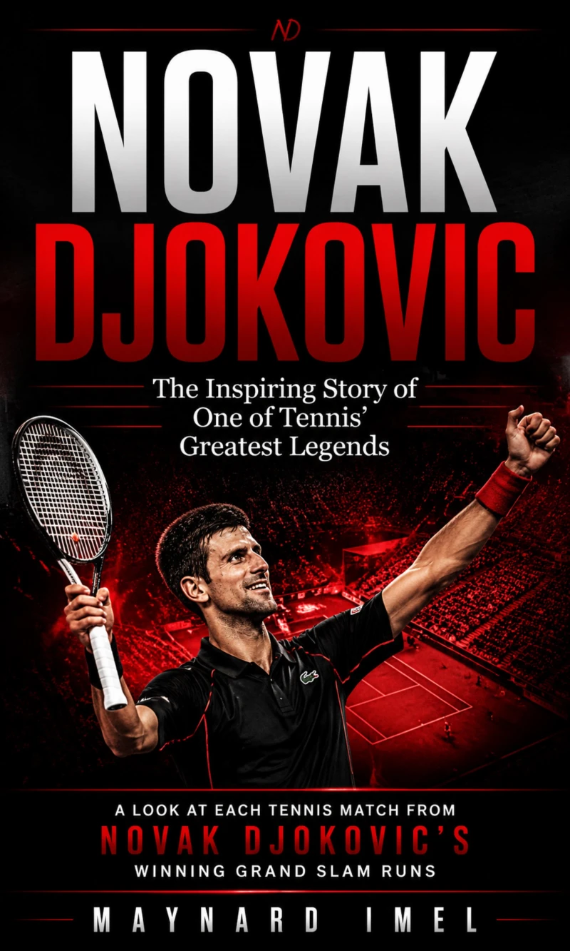 Portada: Novak Djokovic: The Inspiring Story of One of Tennis' Greatest Legends (A Look at Each Tennis Match From Novak Djokovic’s Winning Grand Slam Runs)