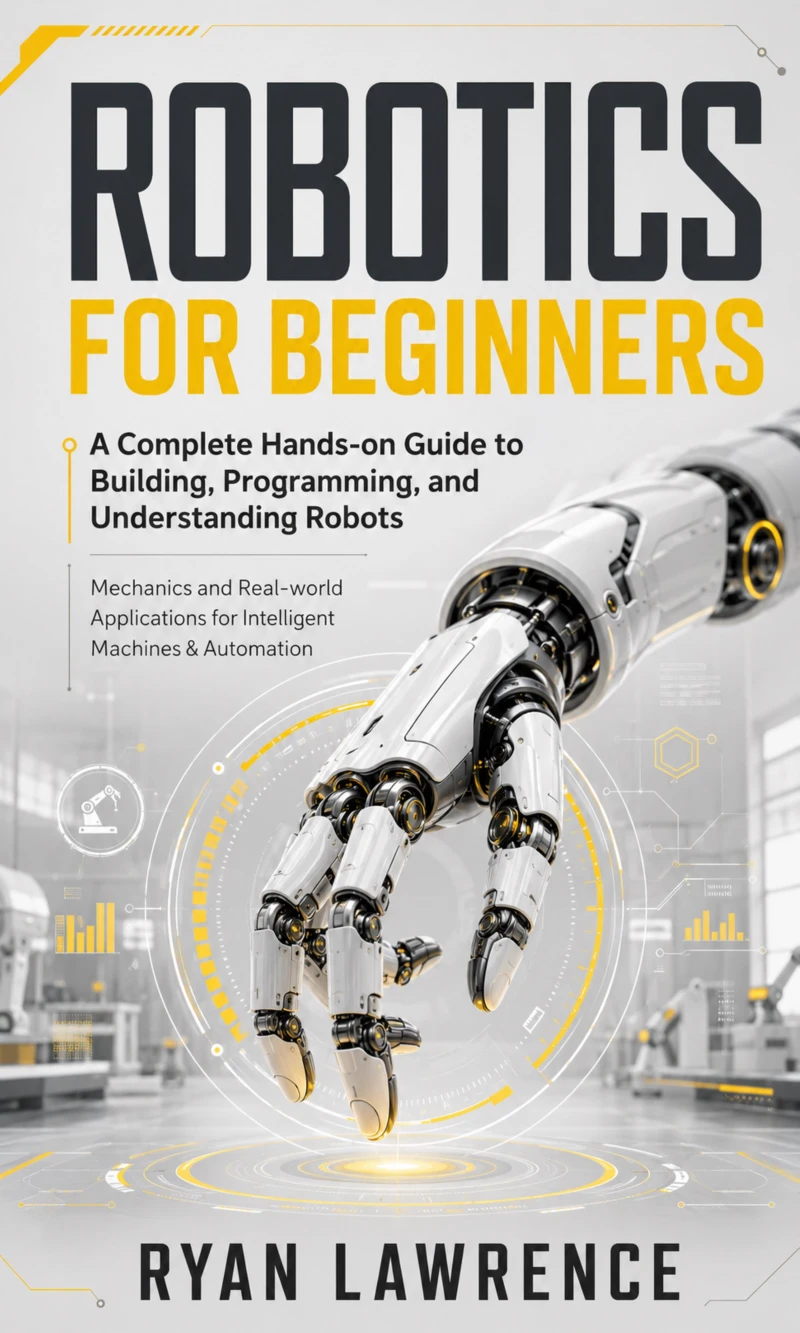 Portada: Robotics for Beginners: A Complete Hands-on Guide to Building, Programming, and Understanding Robots (Mechanics and Real-world Applications for Intelligent Machines & Automation)