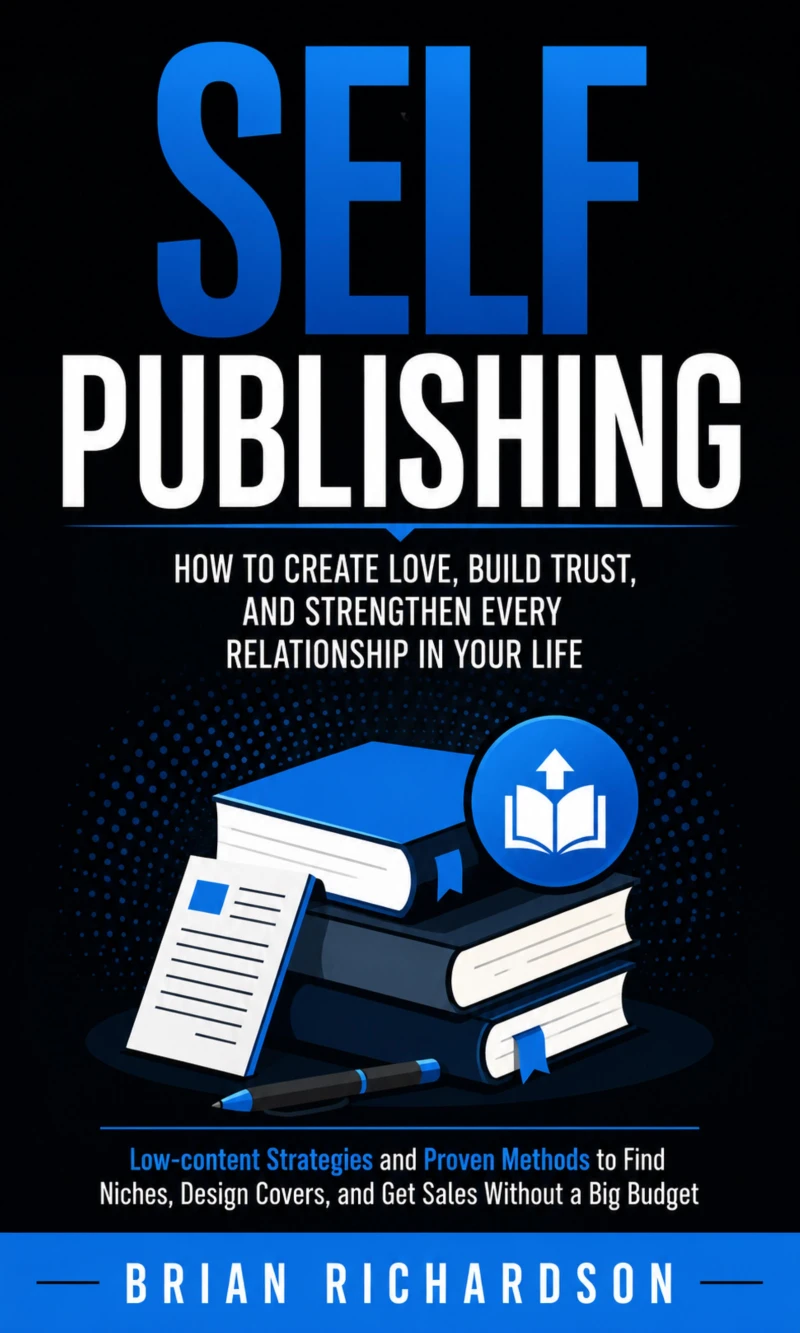Portada: Self Publishing: How to Create Love, Build Trust, and Strengthen Every Relationship in Your Life (Low-content Strategies and Proven Methods to Find Niches, Design Covers, and Get Sales Without a Big Budget)