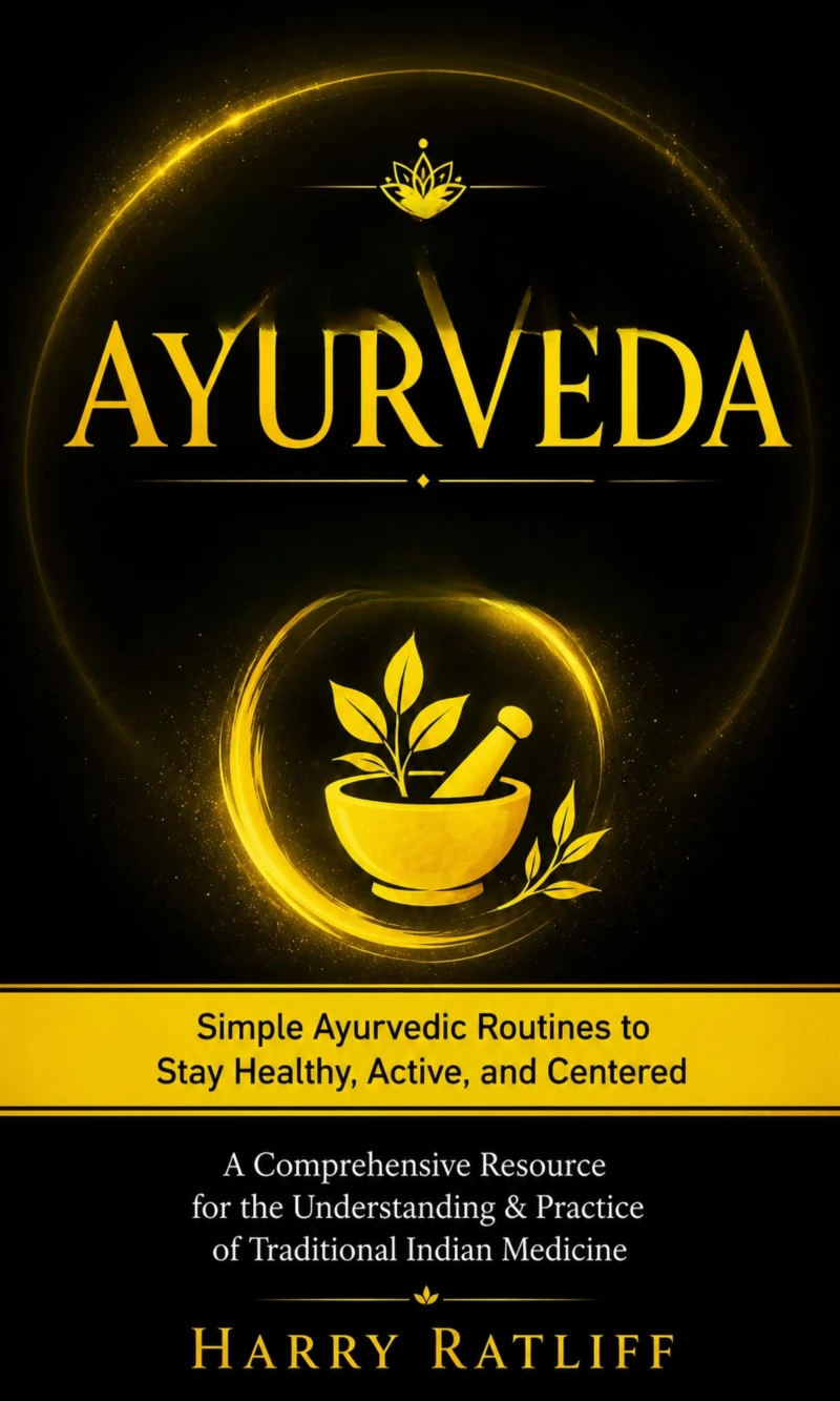 Portada: Ayurveda: Simple Ayurvedic Routines to Stay Healthy, Active, and Centered (A Comprehensive Resource for the Understanding & Practice of Traditional Indian Medicine)