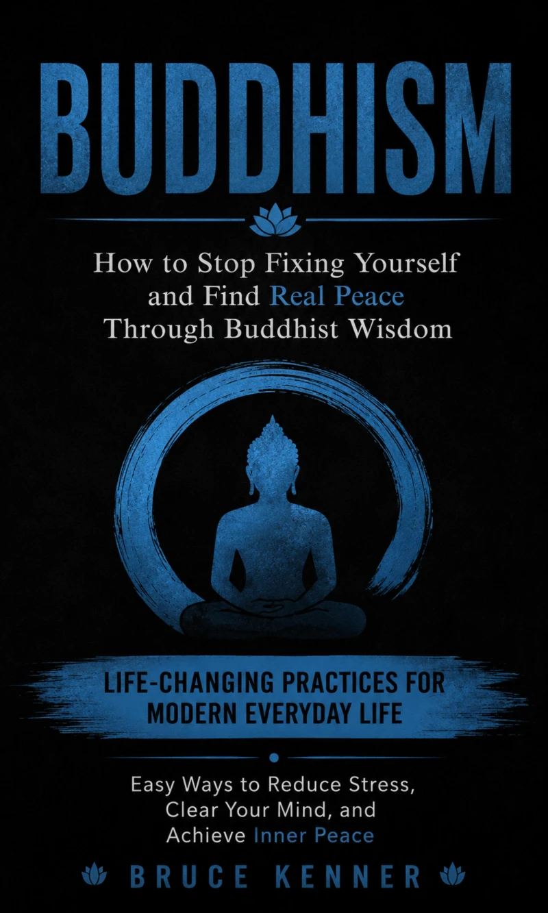 Portada: Buddhism: How to Stop Fixing Yourself and Find Real Peace Through Buddhist Wisdom (Life-changing Practices for Modern Everyday Life - Easy Ways to Reduce Stress, Clear Your Mind, and Achieve Inner Peace)