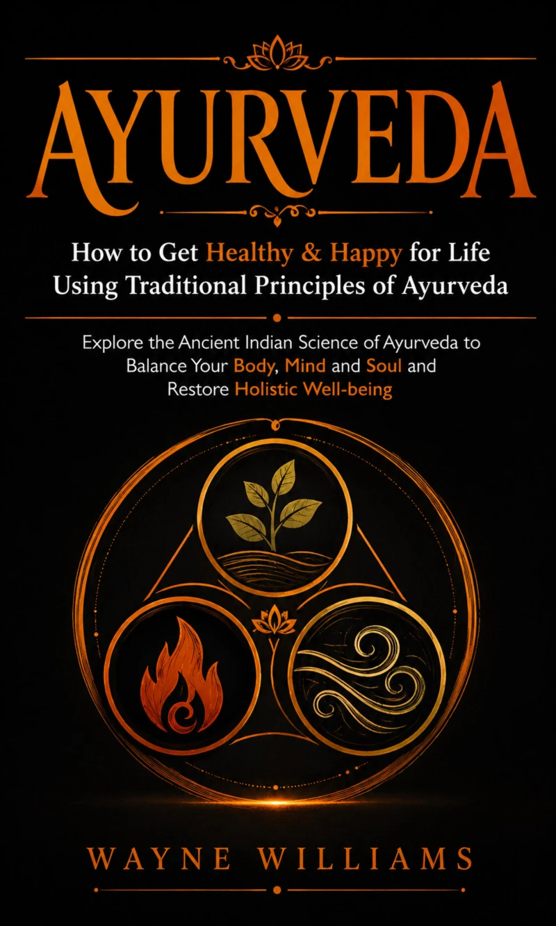Portada: Ayurveda: How to Get Healthy & Happy for Life Using Traditional Principles of Ayurveda (Explore the Ancient Indian Science of Ayurveda to Balance Your Body, Mind and Soul and Restore Holistic Well-being)