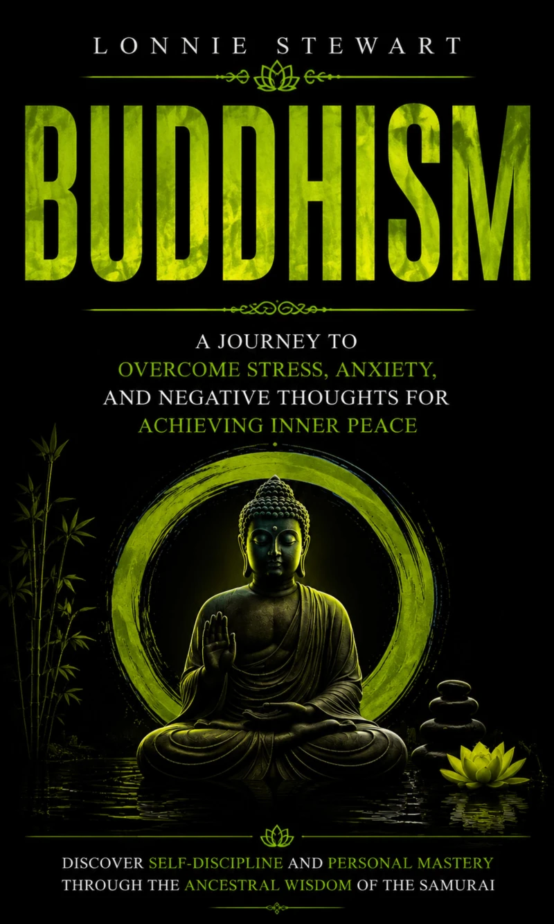 Portada: Buddhism: A Journey to Overcome Stress, Anxiety, and Negative Thoughts for Achieving Inner Peace (Discover Self-discipline and Personal Mastery Through the Ancestral Wisdom of the Samurai)