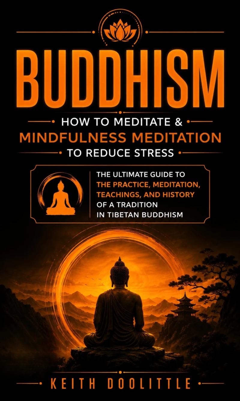 Portada: Buddhism: How to Meditate & Mindfulness Meditation to Reduce Stress (The Ultimate Guide to the Practice, Meditation, Teachings, and History of a Tradition in Tibetan Buddhism)