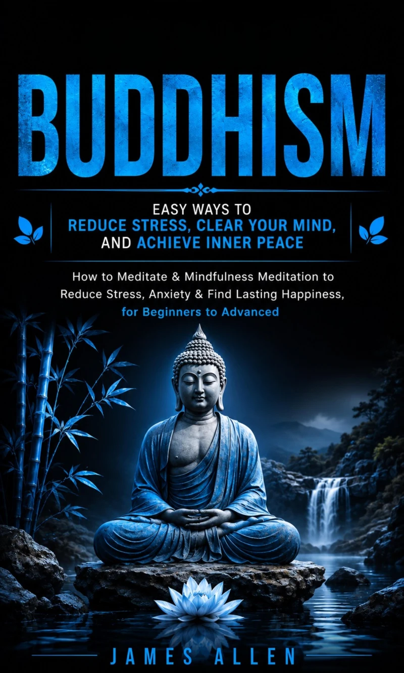 Portada: Buddhism: Easy Ways to Reduce Stress, Clear Your Mind, and Achieve Inner Peace (How to Meditate & Mindfulness Meditation to Reduce Stress, Anxiety & Find Lasting Happiness, for Beginners to Advanced)