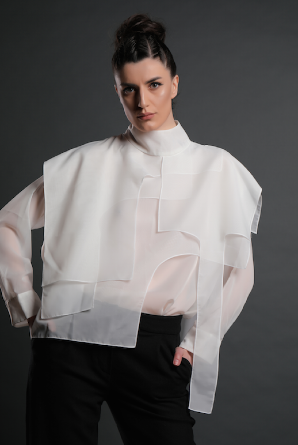 transparent white blouse
