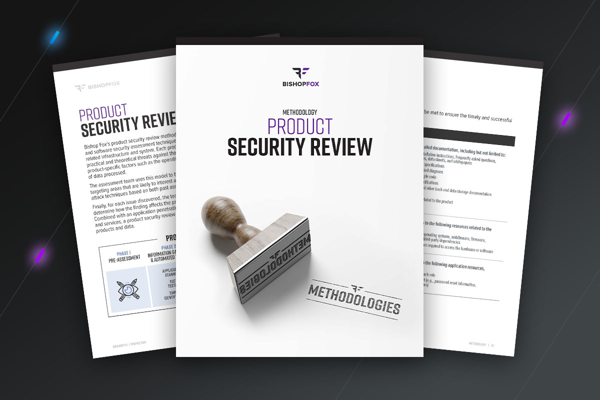 Bishop Fox Product Security Review cover page