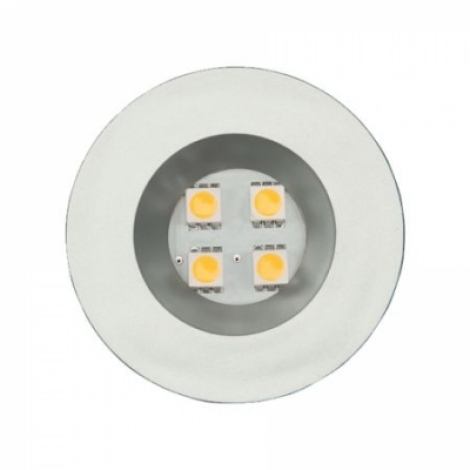 LUMINARIA REDONDA PRATA 52MM 4 LEDS SMD QUENTE 3000K