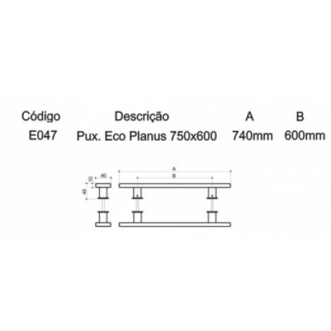 PUX BLINDEX ECO PLANUS 750 X 600MM POLIDO