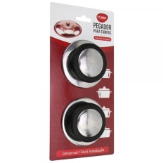 KIT 2 PEGADORES PANELA ACO INOX PLASTICO