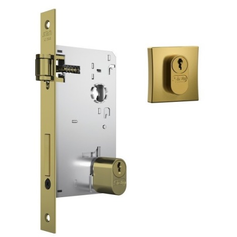 FECHADURA ROLETE ROSETA QUADRADA 1601 GOLD