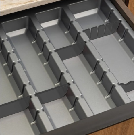 GAVETA PVC 650X485X50MM CINZA TEXTURA C/DIVISÃO