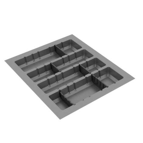 GAVETA PVC CINZA 550X485 4 DIVISAO