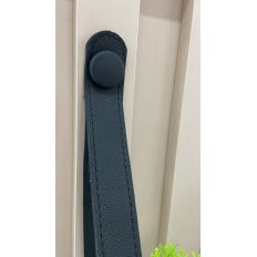 SUPORTE PRATELEIRA 800MM COURO PRETO C/ BOTAO PRETO