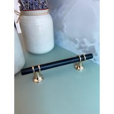 PUX ALÇA  ENLACE 96MM PRETO COM DOURADO BRILHO