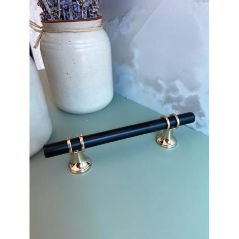 PUX ALÇA ENLACE 96MM PRETO COM DOURADO BRILHO