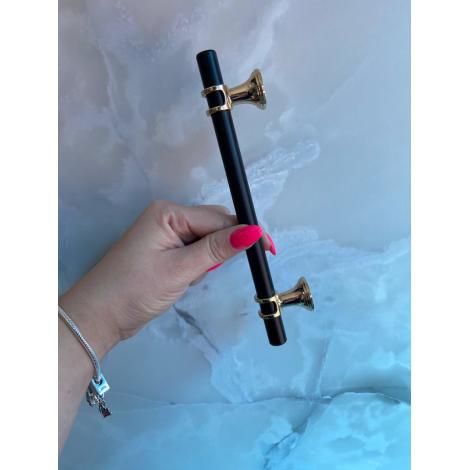 PUX ALÇA ENLACE 96MM PRETO COM DOURADO BRILHO