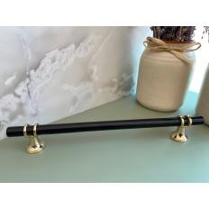 PUX ALÇA  ENLACE 192MM PRETO COM DOURADO BRILHO