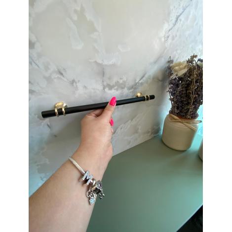 PUX ALÇA ENLACE 192MM PRETO COM DOURADO BRILHO
