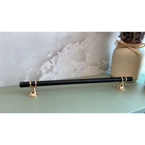 PUX ALÇA ENLACE 224MM PRETO COM DOURADO BRILHO