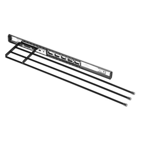 PORTA TOALHA TRIPLO PRETO FOSCO L95 X A45 X P450MM