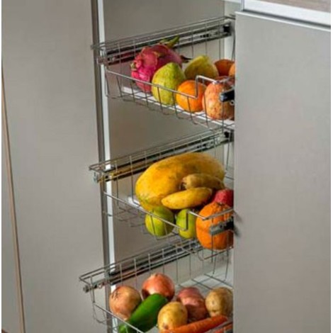 GAVETA FRUTEIRA DESLIZANTE BAIXA SLIM L570XA100XP380MM CROMADO