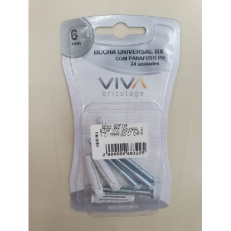 BUCHA UNIVERSAL BX C/ PARAFUSO C/ CHATA 6MM