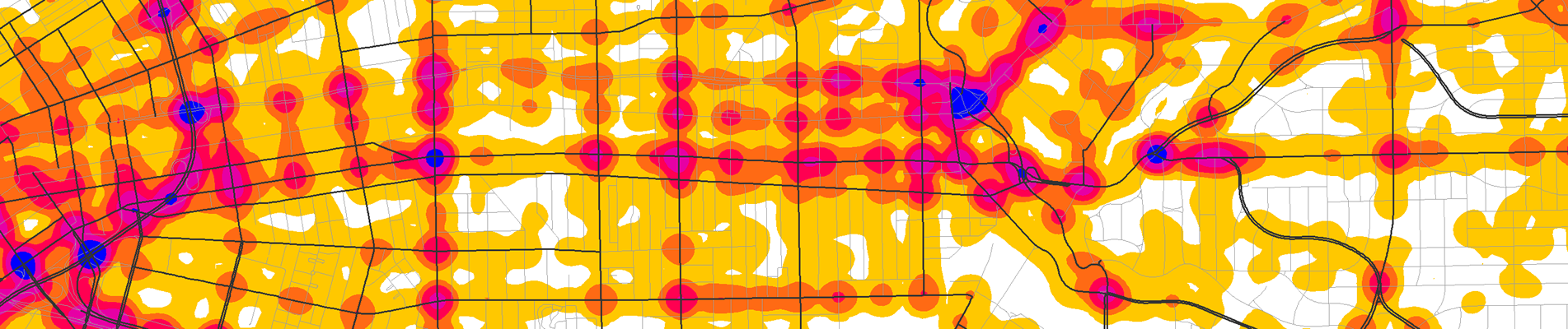 Sample of a heat map of crash data