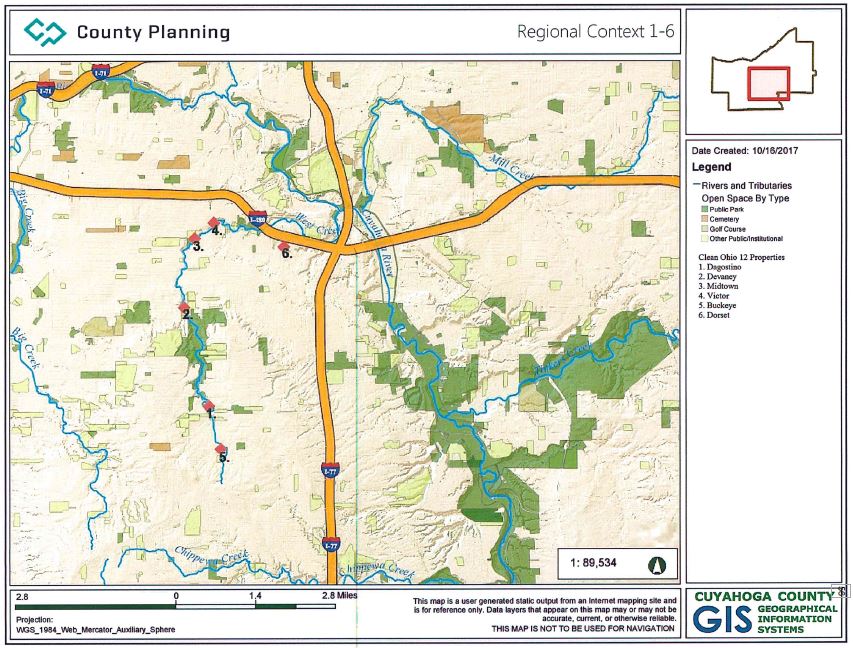 map of the West Creek area