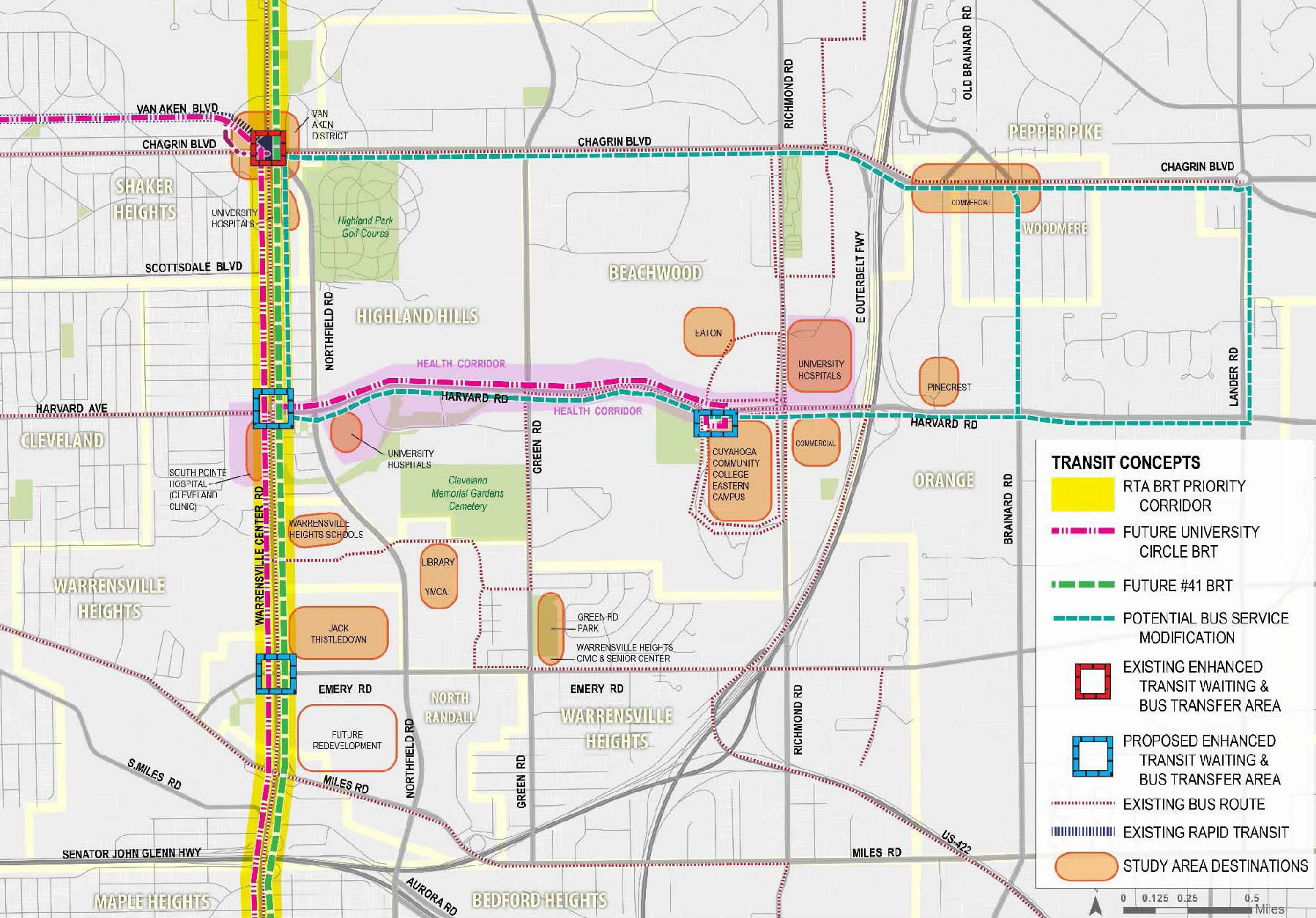 Northfield-Warrensville Multimodal Connectivity Plan: Existing & Proposed Transit Service and Amenities