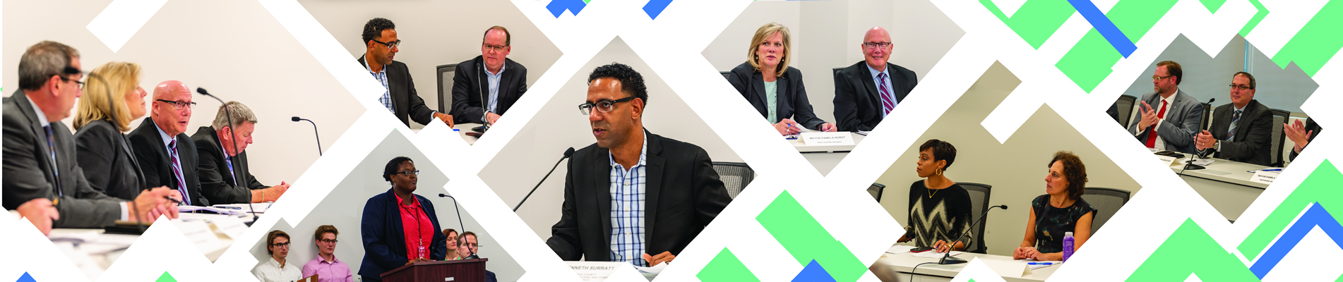 Board meeting collage