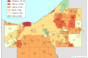 maps of tree canopy change by community