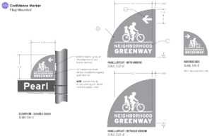 Illustration of on-road flag-mounted confidence marker