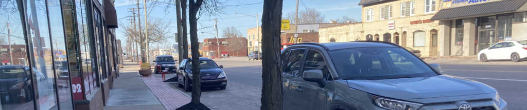 On-street parking along Ridge Road