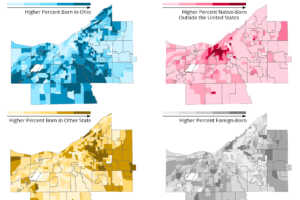 maps showing place of birth in Cuyahoga County by census tract