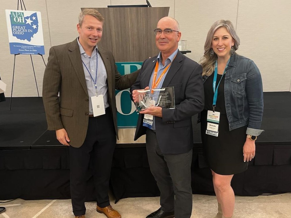 Cuyahoga County staff receiving an award