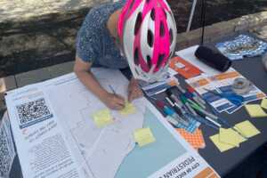 Collecting input from the public at the E. 200th Street Stroll in Euclid