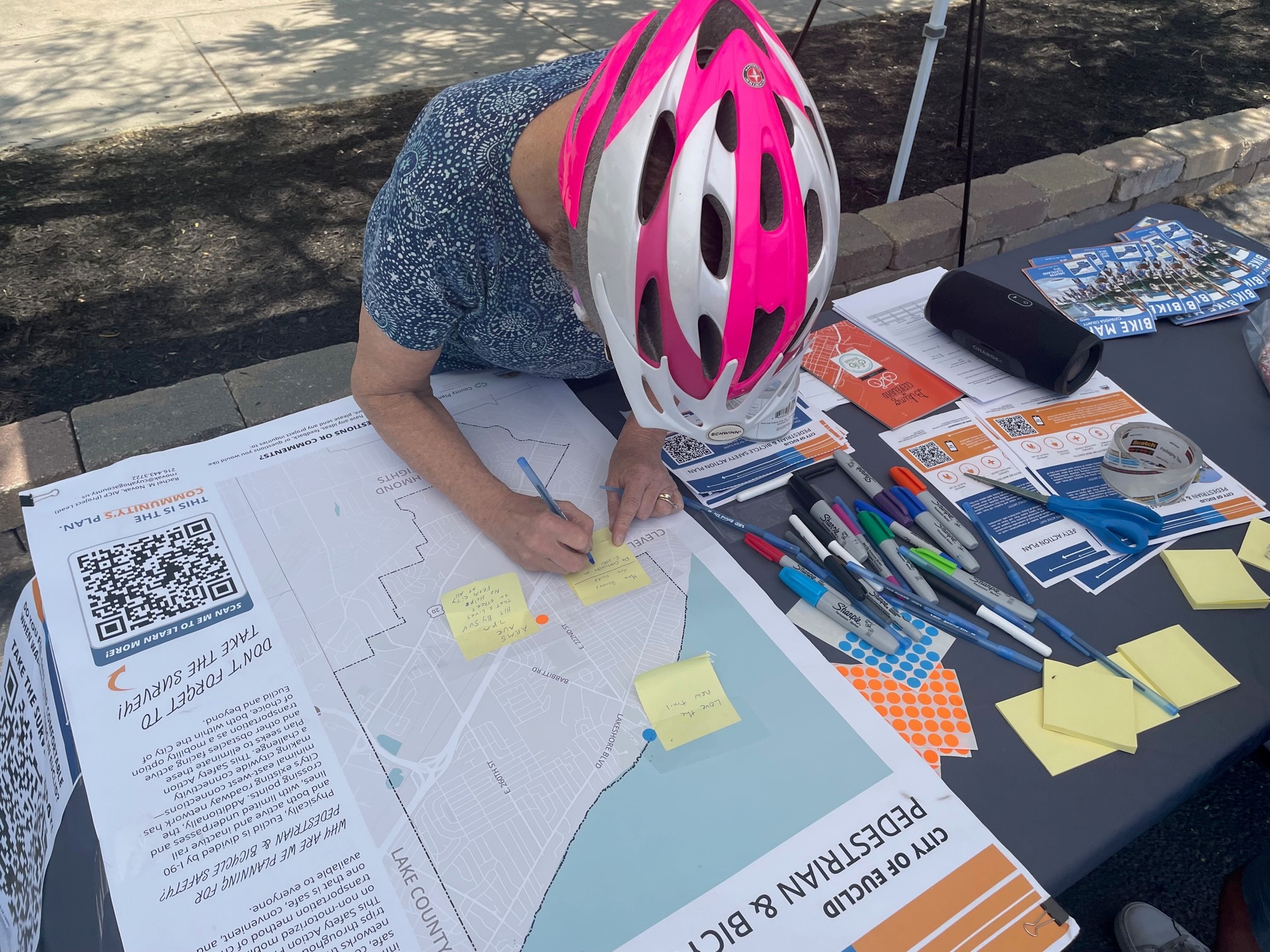 Collecting input from the public at the E. 200th Street Stroll in Euclid