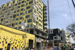 Transit-oriented development under construction in Ohio City