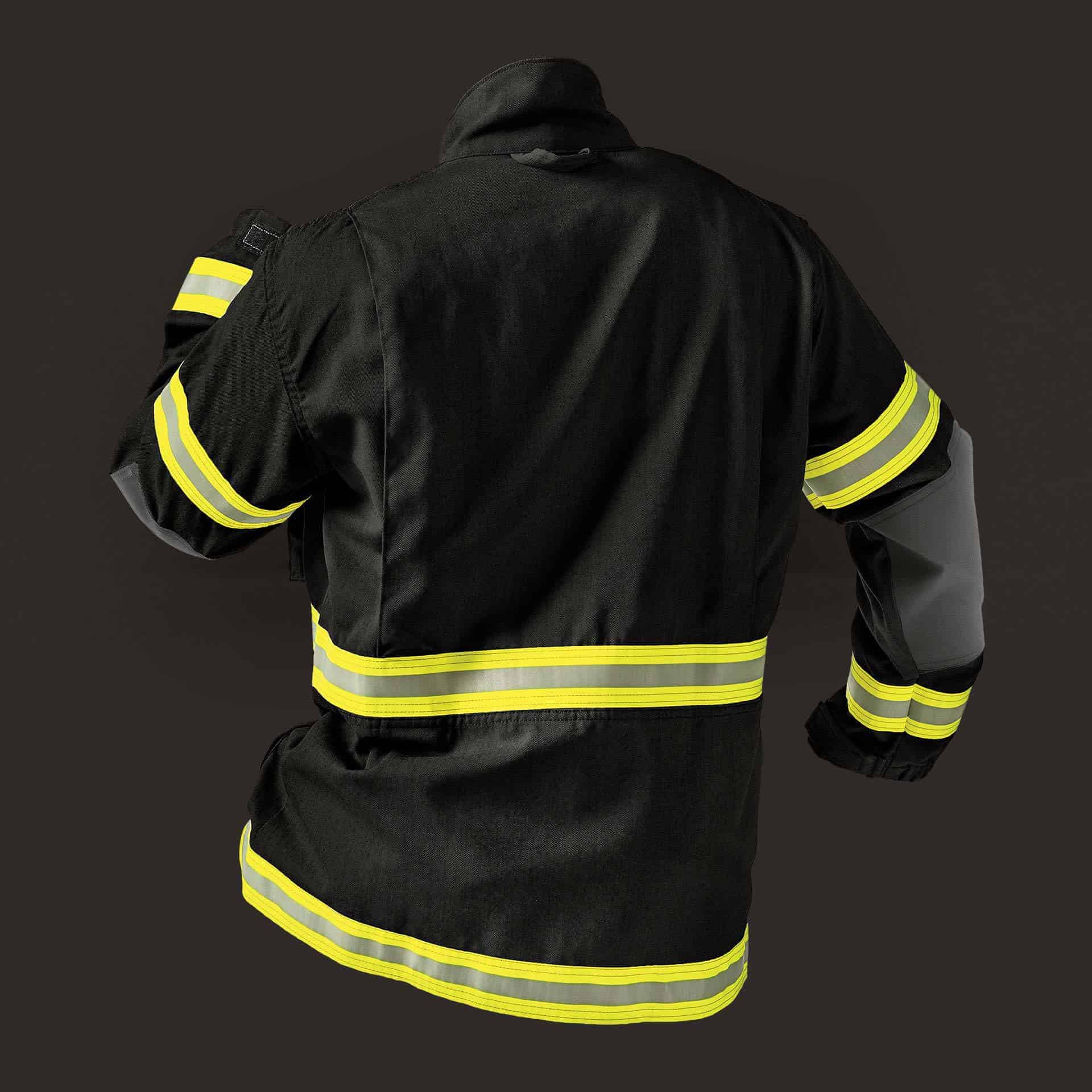 8 TECGEN Level 3 Jacket Black Back | Fire-Dex